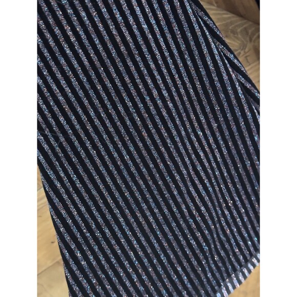 Saints & Hearts High Rise Flared Glitter Stripped Rainbow Shimmer Pants Sz S - Picture 3 of 5